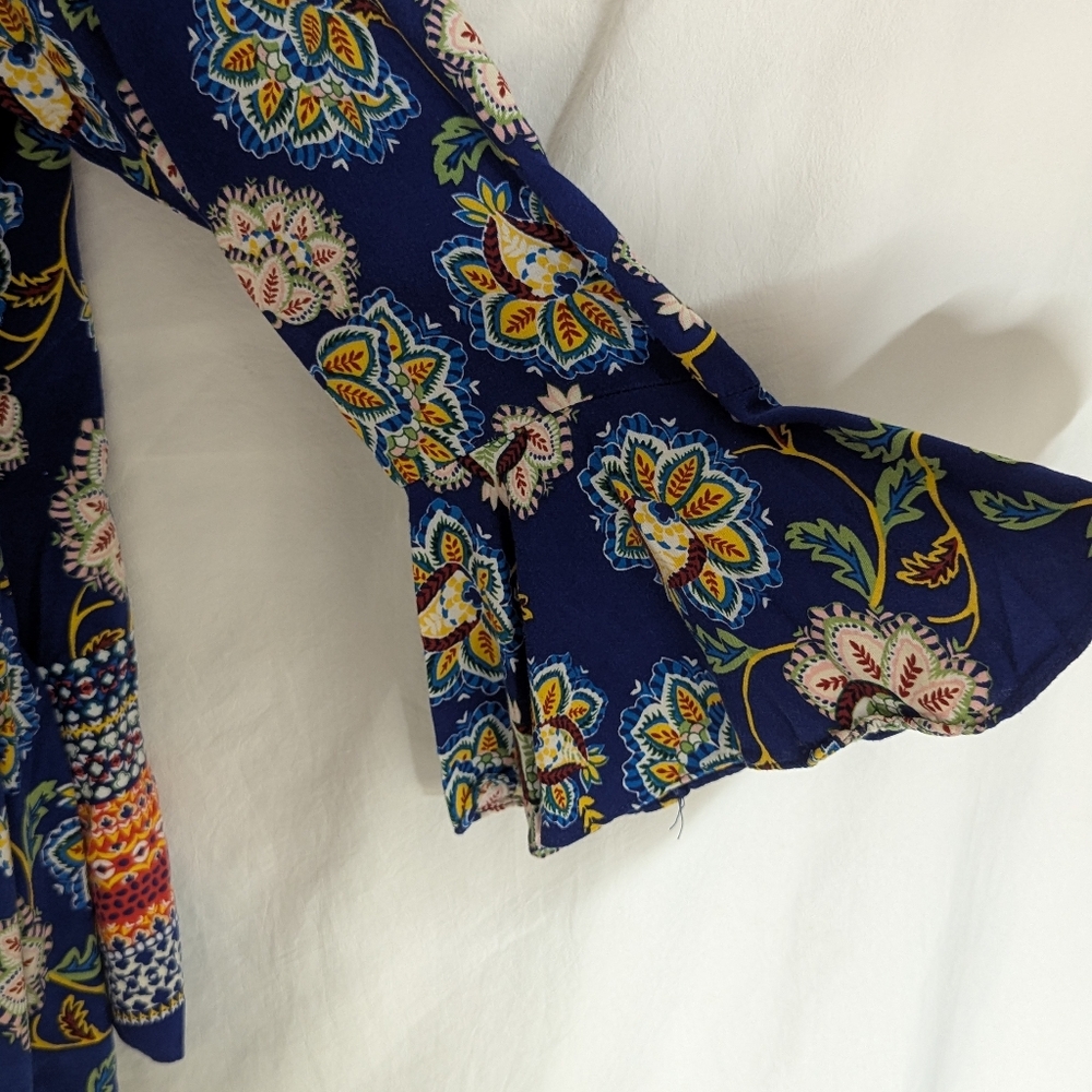 Fig And Flower Rayon Plus Size 2X Top Multi Color Attached Tank Bell Sleeves - Picture 6 of 14